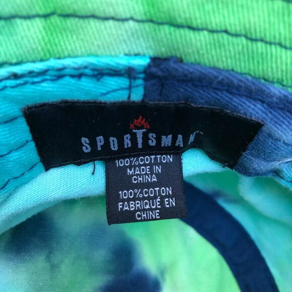 VTG SPORTSMAN Ciao Ciao Peace Bucket Hat Tie Dye 100% Cotton Cap Blue - Picture 5 of 6
